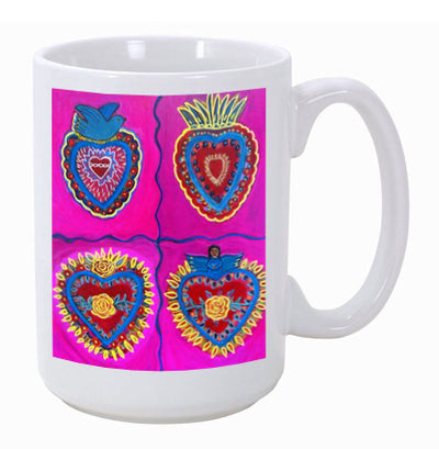 4 Sacred Hearts 15 oz. Ceramic Mug