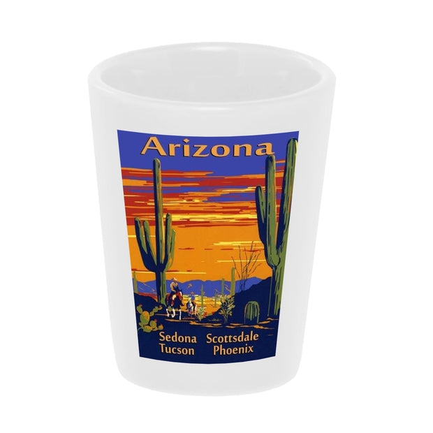 "Arizona Cities Poster" Shot Glass