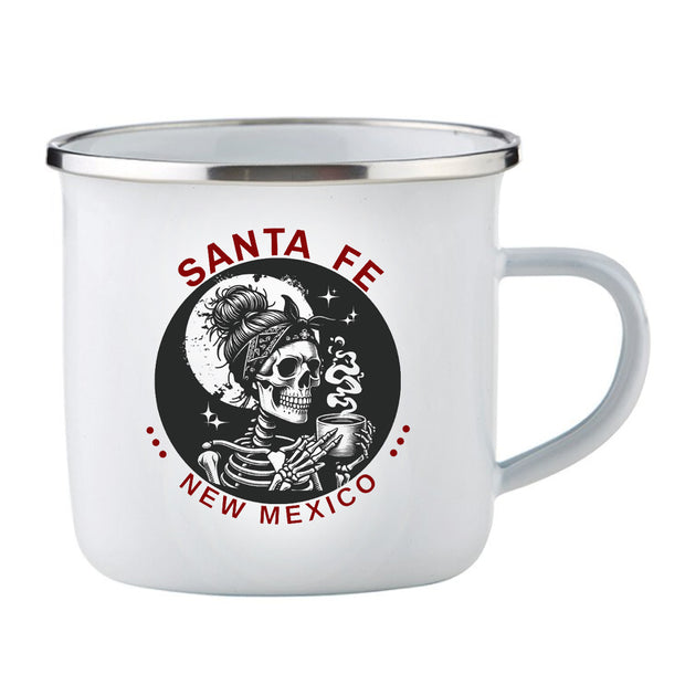 "Cafecito Chica" ("Coffee Girl") Enamel Camping Cup