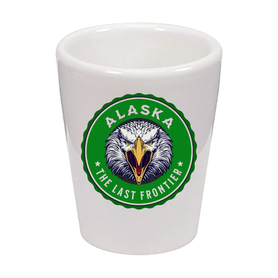 Alaska Bald Eagle: The Last Frontier Shot Glass Ceramic 1.5 oz.