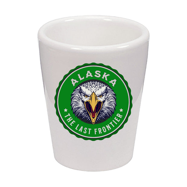 Alaska Bald Eagle: The Last Frontier Shot Glass Ceramic 1.5 oz.
