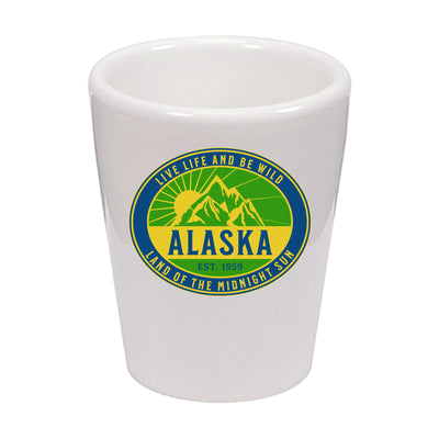 Alaska: Land of the Midnight Sun Shot Glass Ceramic 1.5 oz.
