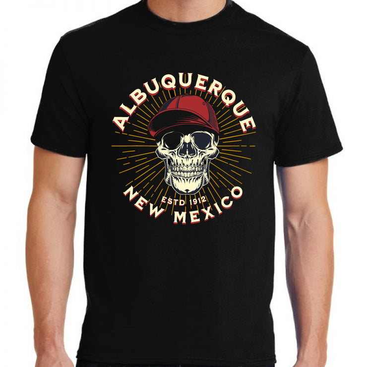 Albuquerque Baseball Skull Adult T-Shirt (Wholesale)