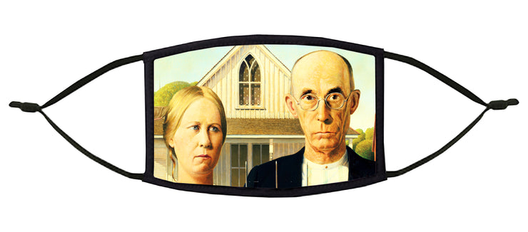 American Gothic Adjustable Face Mask (Grant Wood)