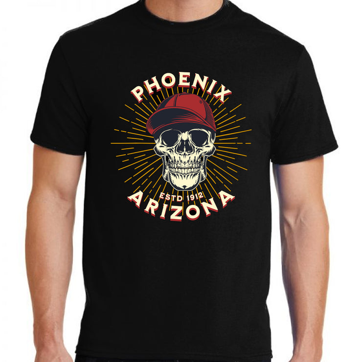 Phoenix, Arizona Baseball Skull Adult T-Shirt (Wholesale)