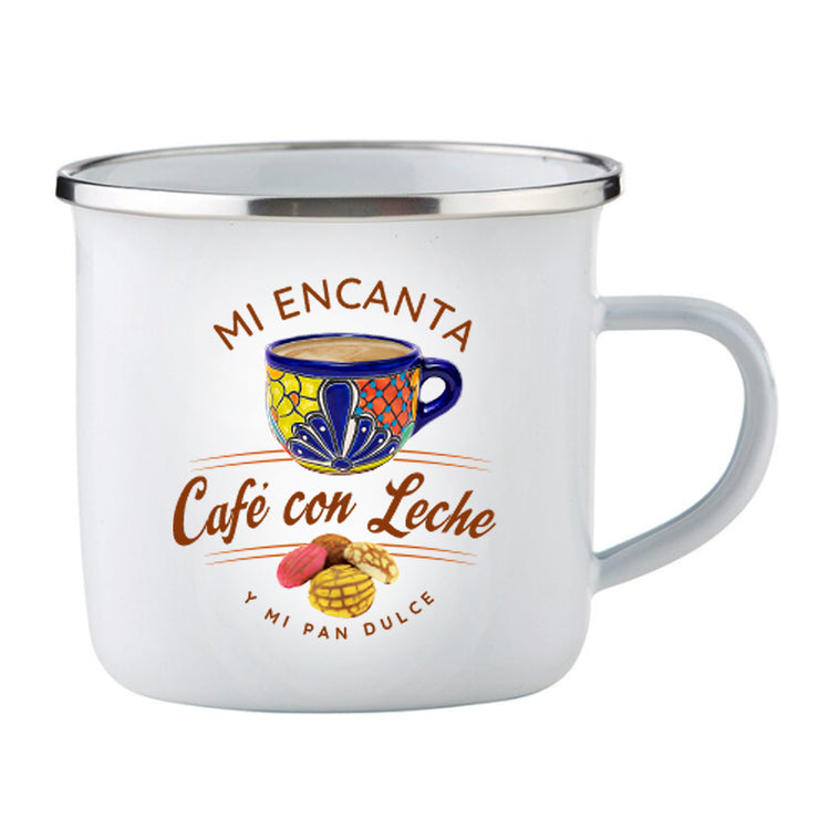 Cafe Con Leche Enamel Camping Cup