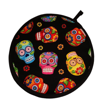 Colorful Skulls Día De Los Muertos Tortilla Warmers