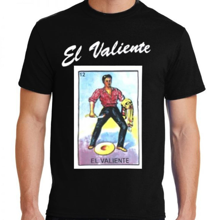 "Loteria: El Valiente" (the Brave) Unisex Cotton T-Shirt by Bronze-Baboon.com wholesale.