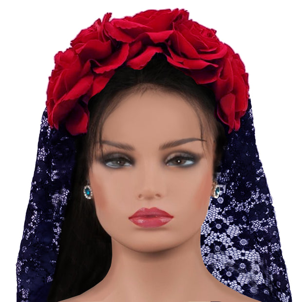 Wholesale by Bronze Baboon: Frida's Flowers Red Crown with Veil