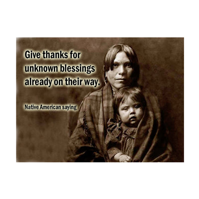 Bronze Baboon Wholesale "Native American: Give Thanks" Prayer 2.5” x 3.5” Magnet
