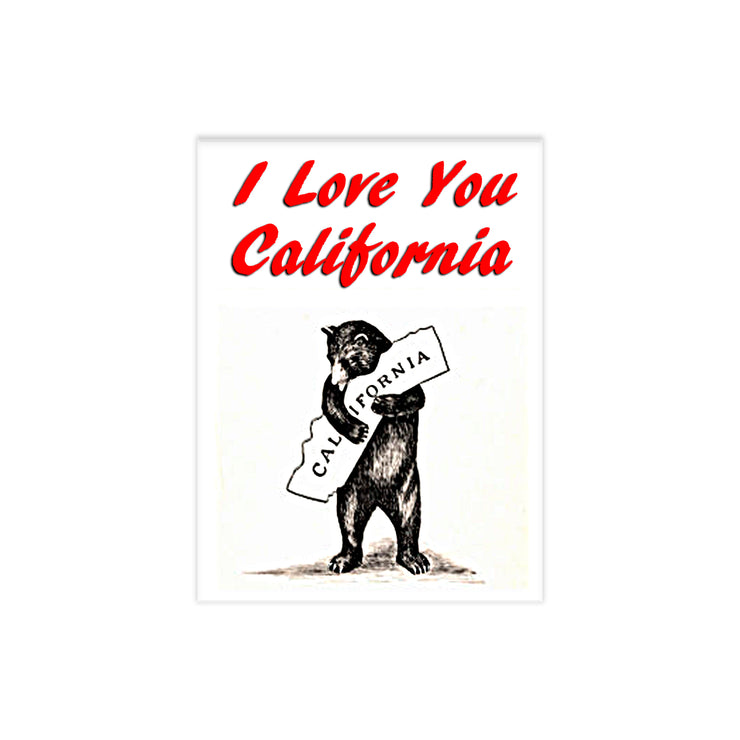"I Love You California" Golden Bear  2.5” x 3.5” Magnet