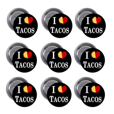 Bronze Baboon Wholesale I Love Tacos Buttons by Ginette Rondeau