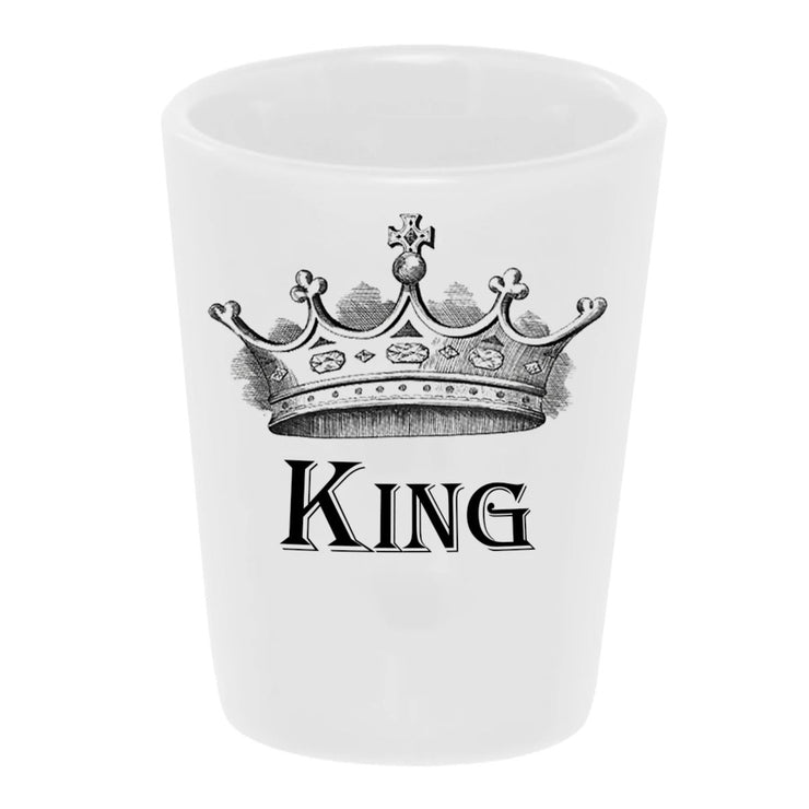 "King" 1.5 oz. White Ceramic Shot Glass