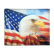Bronze Baboon Wholesale - American Bald Eagle Bicast Leather Handcrafted Bifold Pocket Wallet