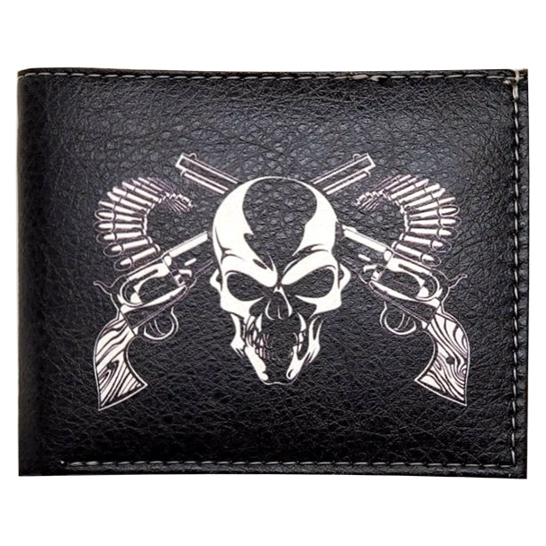 Wholesale by Bronze Baboon: "Skull with Crossguns" Wallet