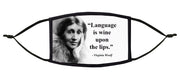 Language is Wine...(Virginia Woolf) Adjustable Face Mask