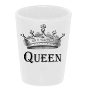 "Queen" 1.5 oz. White Ceramic Shot Glass