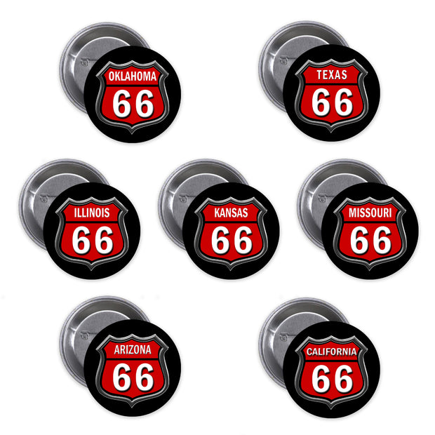 Bronze Baboon Wholesale  "Route 66" Button Collection