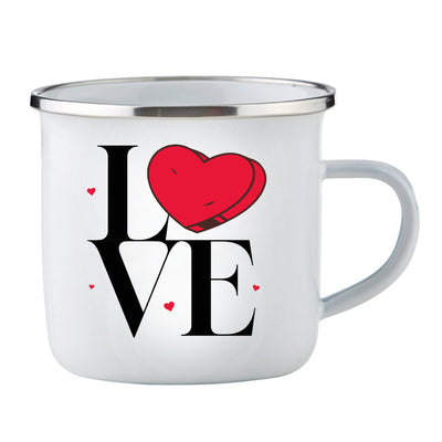 Love (L-O-V-E) Heart Enamel Camping Cup