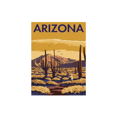 Bronze Baboon wholesale. We make custom magnets. "Vintage: Arizona Desert" 2.5” x 3.5” Magnet