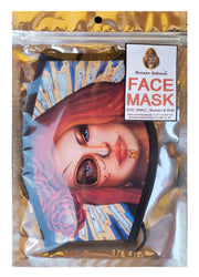 Girl With a Pearl-Colored Face Mask/ Adjustable/ Handmade in US
